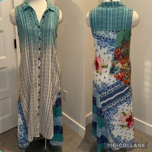 Aratta Silent Journey Women’s M Blue Floral Enchanted Garden Maxi Dress